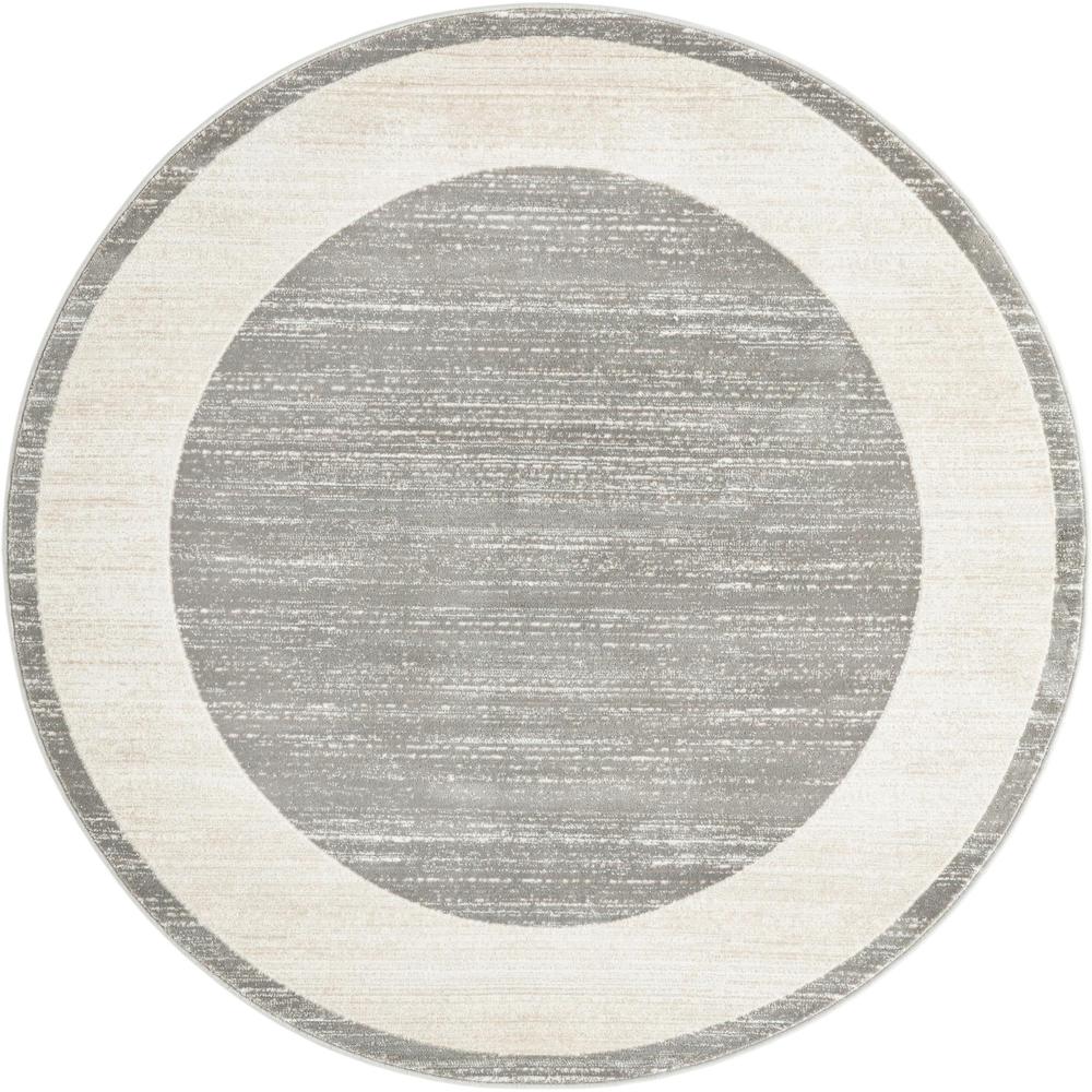Uptown Yorkville Area Rug 5' 3" x 5' 3", Round Gray. Picture 1