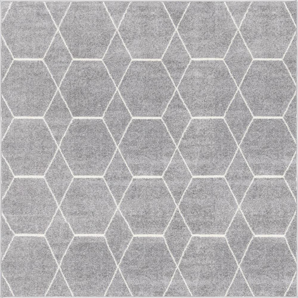 Unique Loom 8 Ft Square Rug in Light Gray (3151530). Picture 1