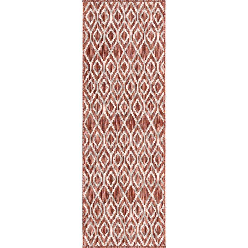 Jill Zarin Outdoor Turks and Caicos Area Rug 2' 0" x 6' 0", Runner Rust Red. Picture 1