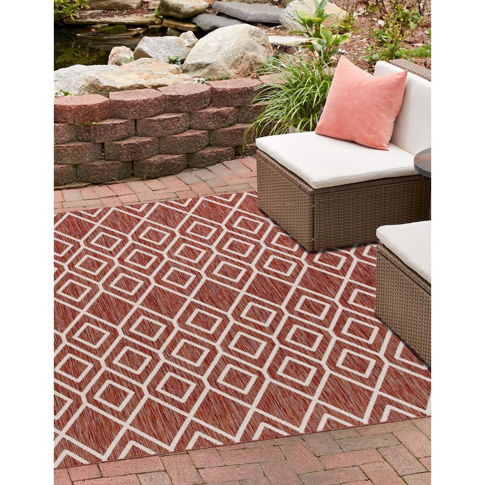Jill Zarin Outdoor Turks and Caicos Area Rug 7' 10" x 7' 10", Square Rust Red. Picture 2