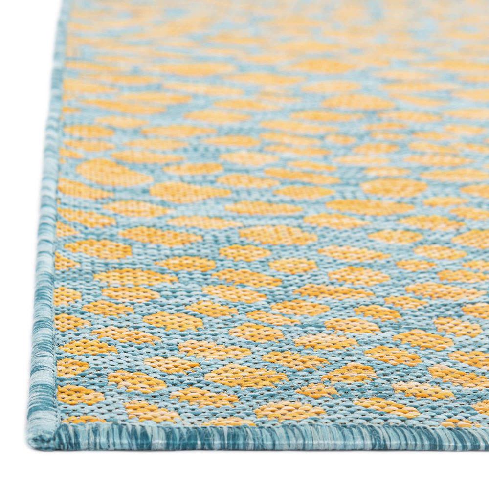 Jill Zarin Outdoor Collection, Area Rug, Yellow and Aqua, 5' 3" x 8' 0", Rectangular. Picture 10
