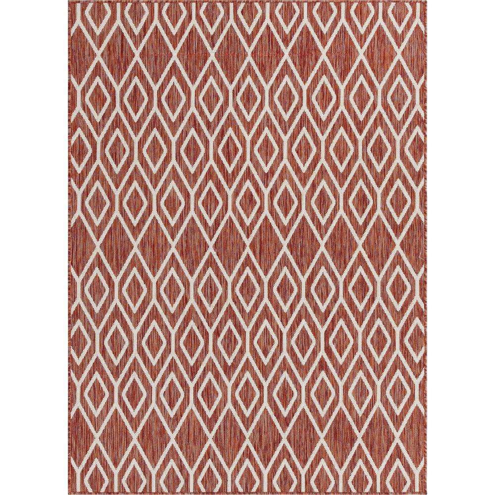 Jill Zarin Outdoor Turks and Caicos Area Rug 1' 4" x 1' 4", Square Rust Red. Picture 1