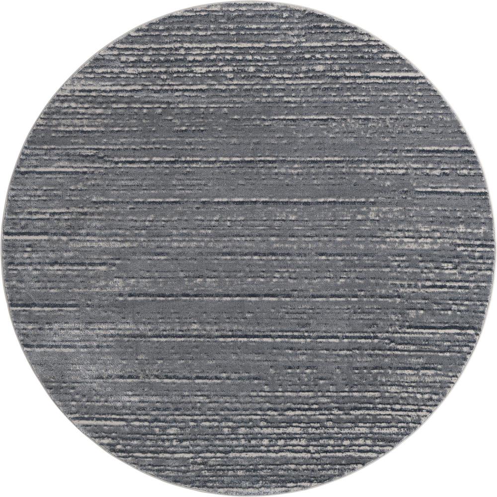 Unique Loom 7 Ft Round Rug in Gray (3154274). Picture 1