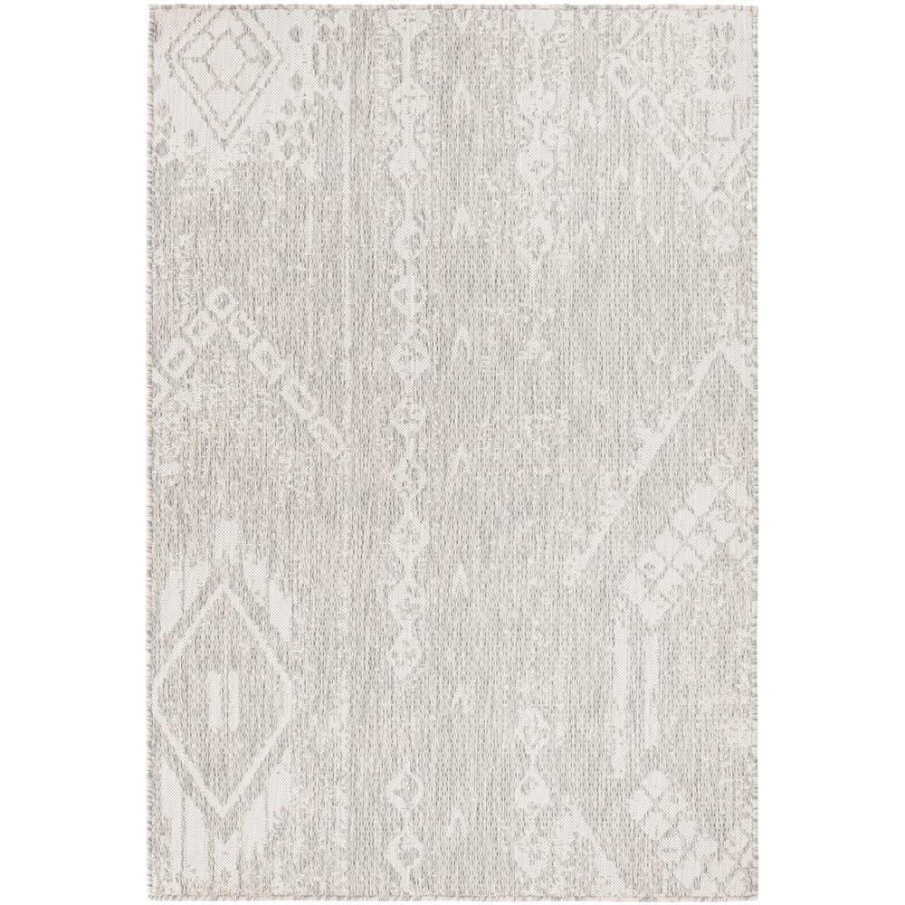 Outdoor Bohemian Collection, Area Rug, Gray, 4' 0" x 6' 0", Rectangular. The main picture.