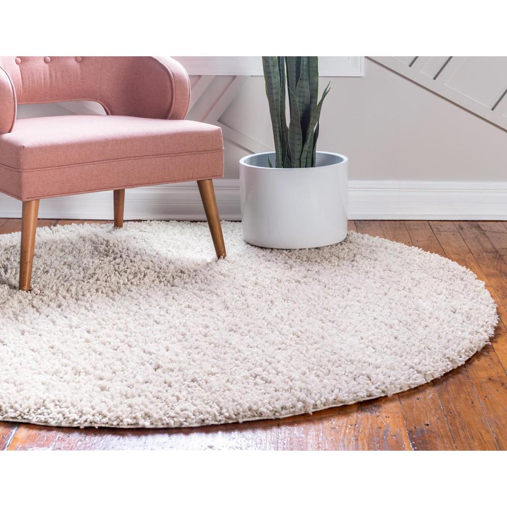 Unique Loom 2 Ft Round Rug in Linen (3153386). Picture 3