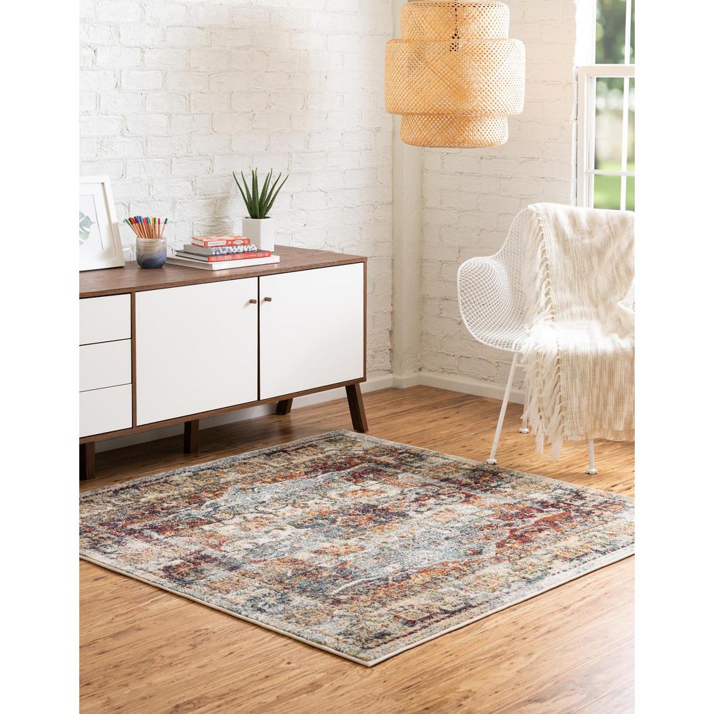 Unique Loom 4 Ft Square Rug in Ivory (3161754). Picture 3