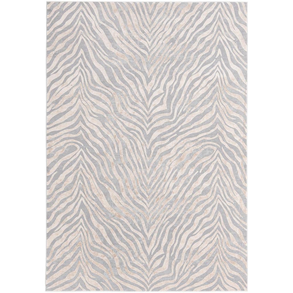 Finsbury Meghan Area Rug 6' 0" x 9' 0", Rectangular Gray and Ivory. Picture 1