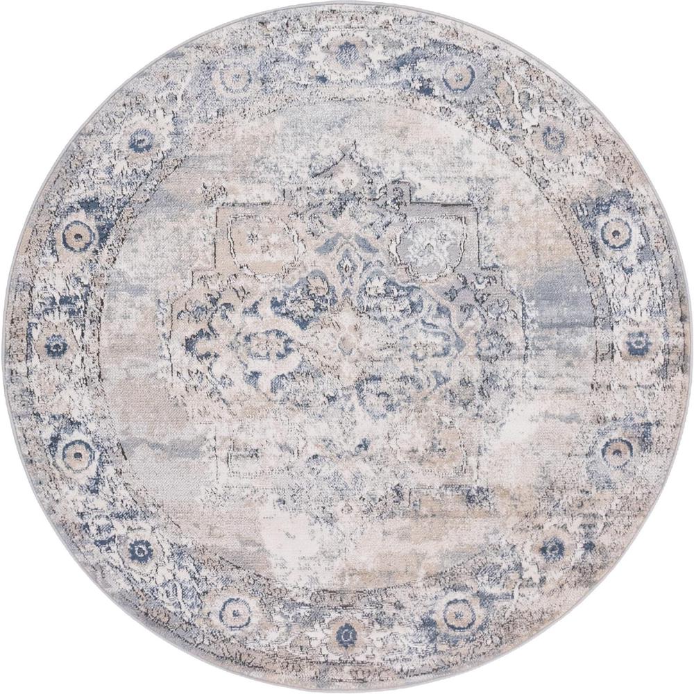 Portland Canby Area Rug 6' 1" x 6' 1", Round Gray. Picture 1