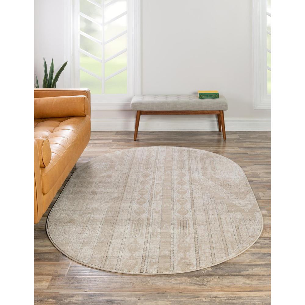 Portland Orford Area Rug 5' 3" x 8' 0", Oval Ivory. Picture 2
