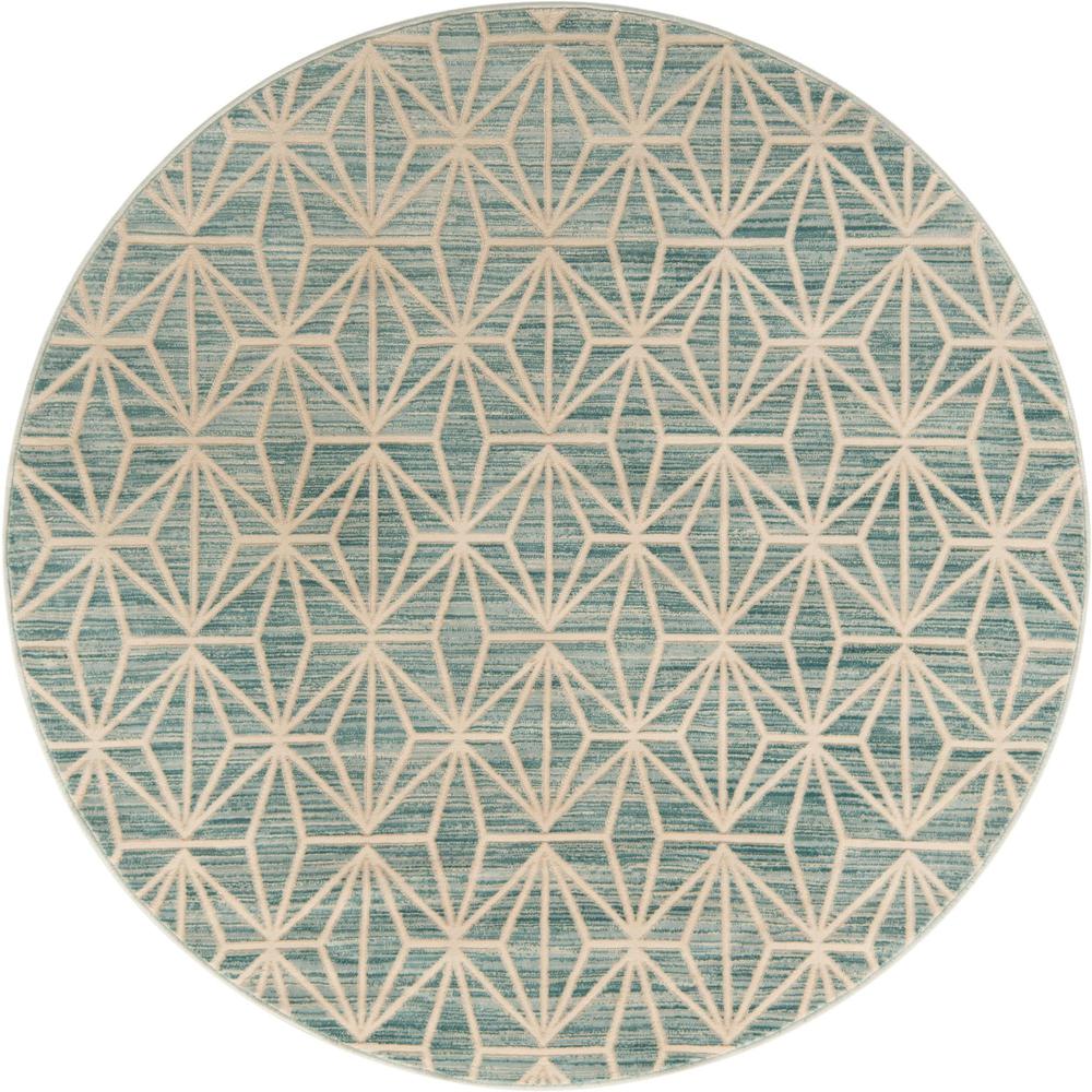 Uptown Fifth Avenue Area Rug 5' 3" x 5' 3", Round Blue. Picture 1