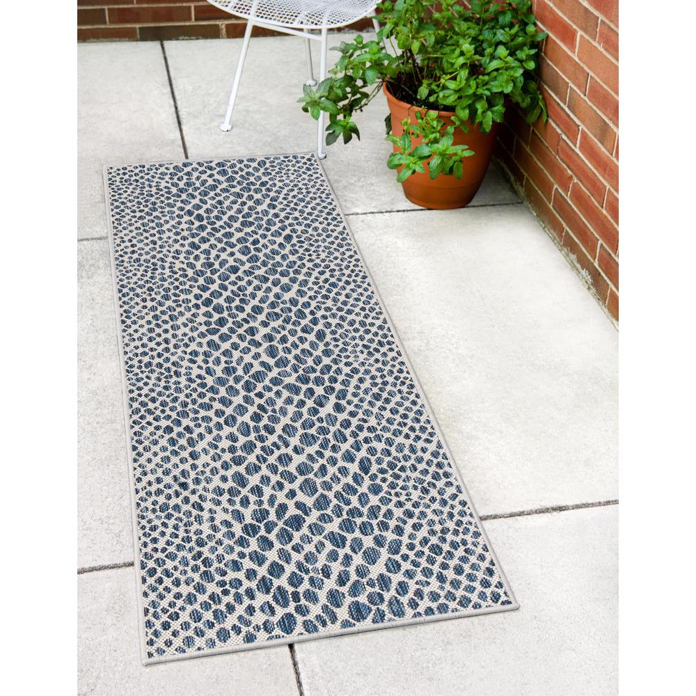Jill Zarin Outdoor Collection, Area Rug, Blue, 2' 0" x 8' 0", Runner. Picture 2