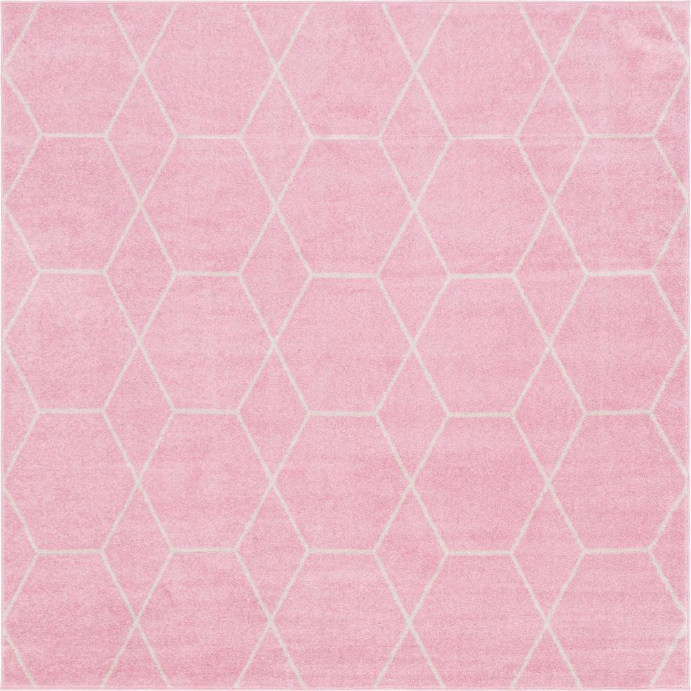 Unique Loom 8 Ft Square Rug in Light Pink (3151615). Picture 1