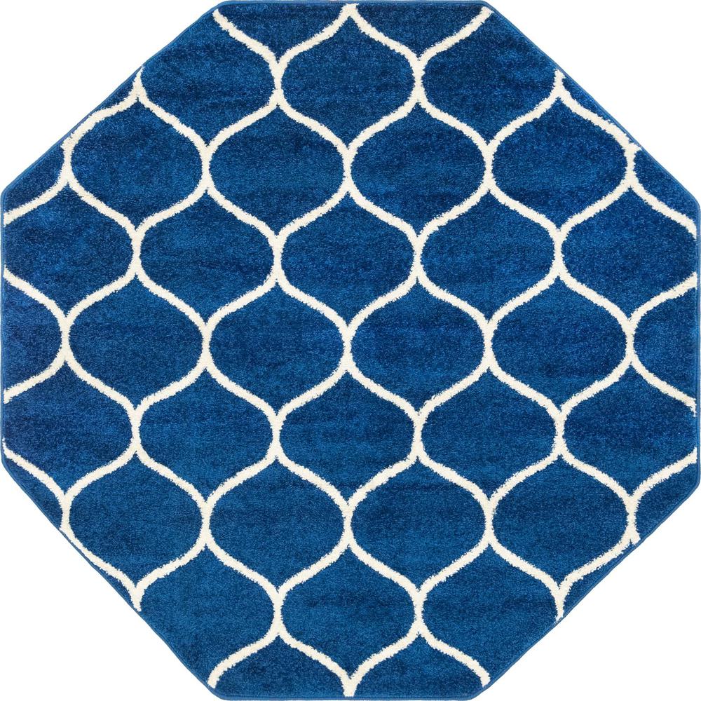 Unique Loom 5 Ft Octagon Rug in Navy Blue (3151659). Picture 1