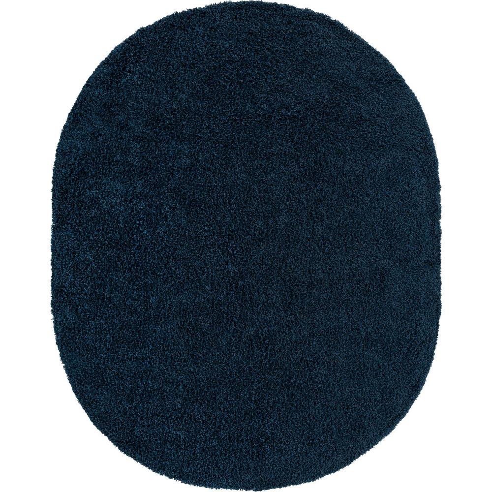 Unique Loom 8x10 Oval Rug in Navy Blue (3151329). Picture 1
