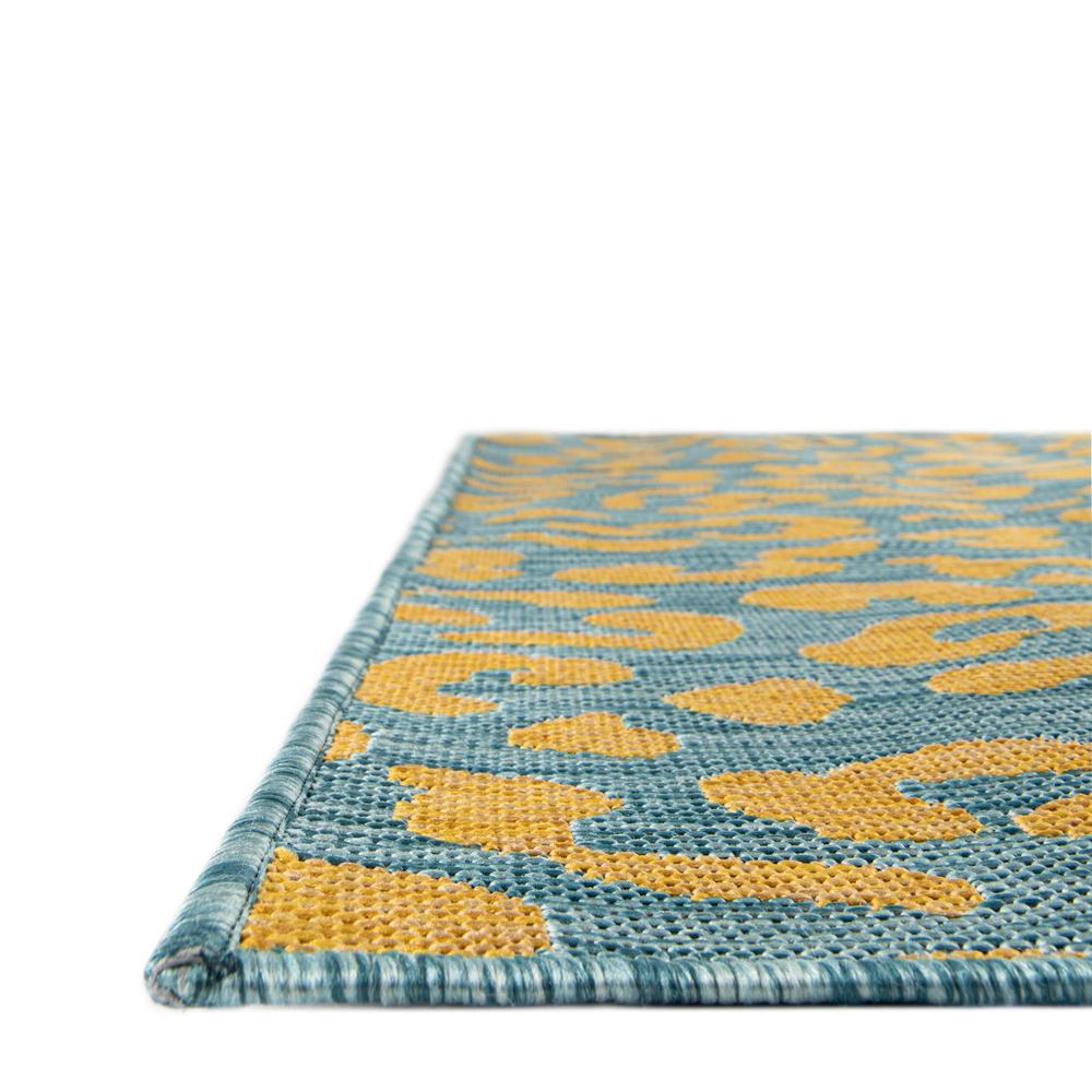 Outdoor Safari Collection, Area Rug, Blue Yellow, 2' 11" x 10' 0", Runner. Picture 10