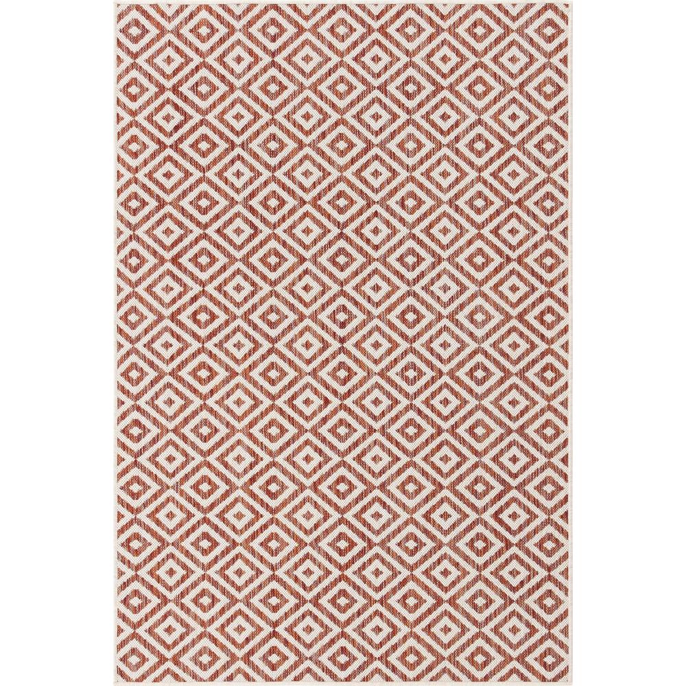 Jill Zarin Outdoor Collection, Area Rug, Rust Red, 4' 0" x 6' 0", Rectangular. Picture 1