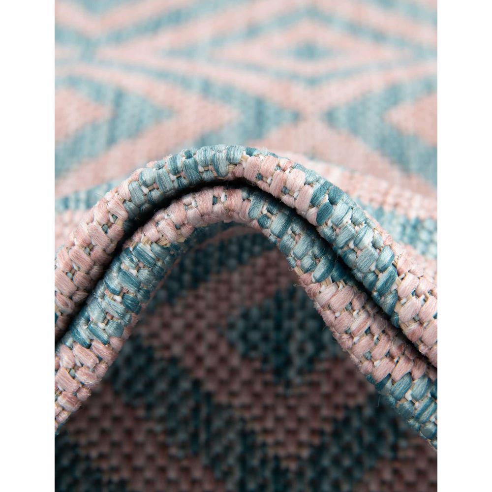 Jill Zarin Outdoor Costa Rica Area Rug 5' 3" x 8' 0", Oval Pink and Aqua. Picture 8