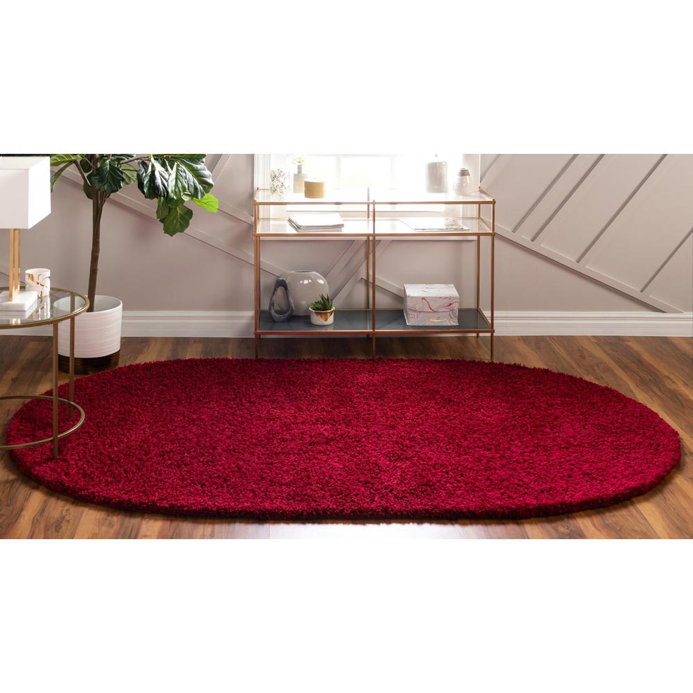 Unique Loom 3x5 Oval Rug in Cherry Red (3151396). Picture 4