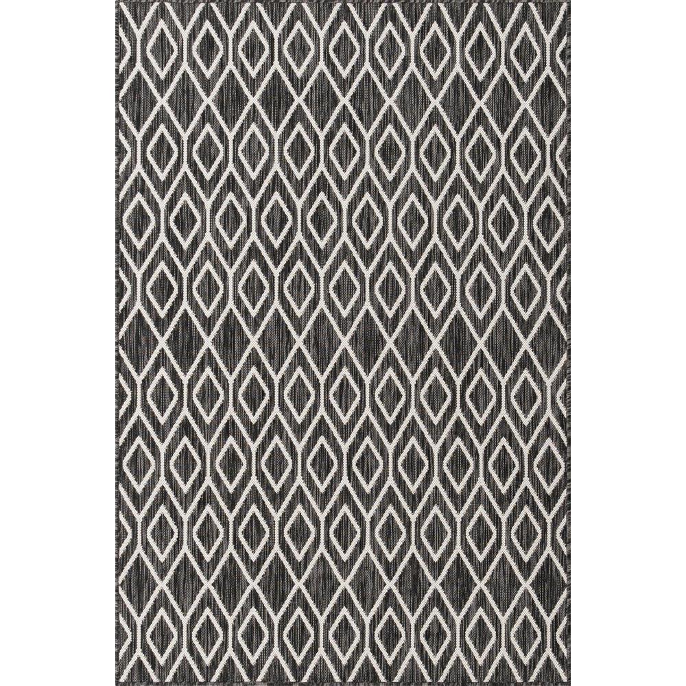 Jill Zarin Outdoor Turks and Caicos Area Rug 4' 0" x 6' 0", Rectangular Charcoal Gray. Picture 1