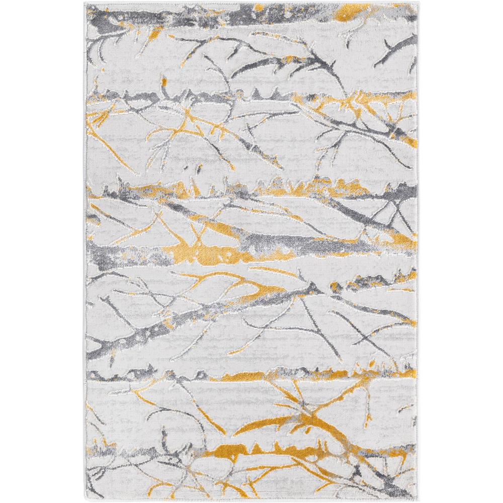 Finsbury Anne Area Rug 2' 0" x 3' 0", Rectangular Yellow and Gray. Picture 1