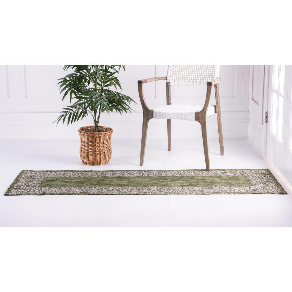 Unique Loom 8 Ft Runner in Green (3159640). Picture 3