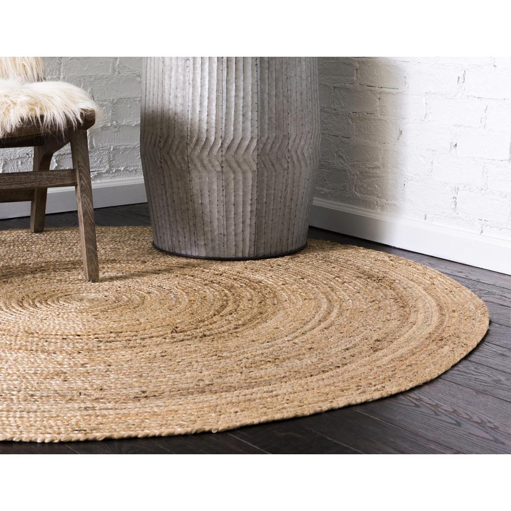 Unique Loom 5 Ft Round Rug in Natural (3150067). Picture 4