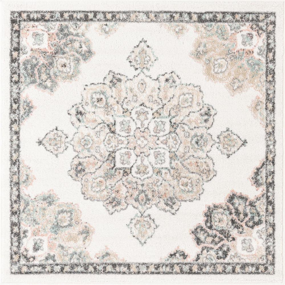 Unique Loom 4 Ft Square Rug in Ivory (3158664). Picture 1