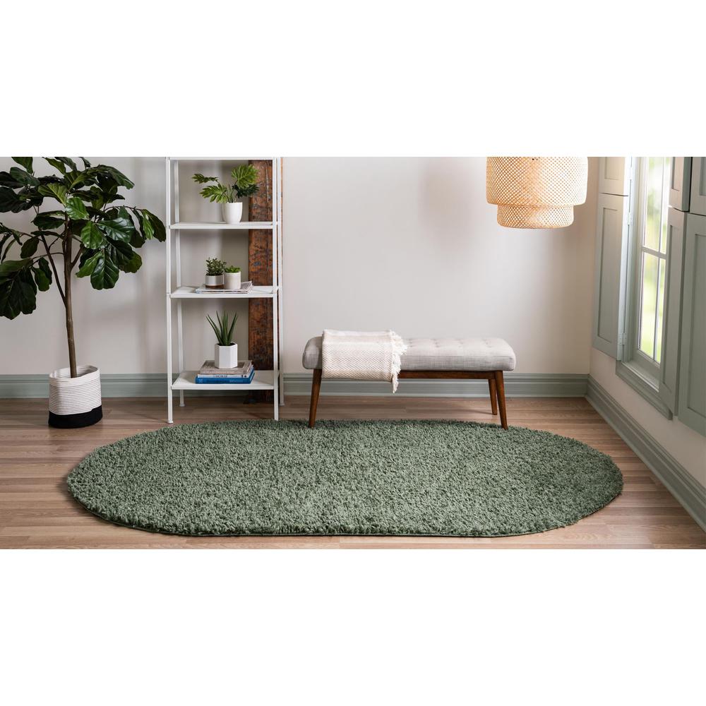 Unique Loom 3x5 Oval Rug in Sage (3153407). Picture 4
