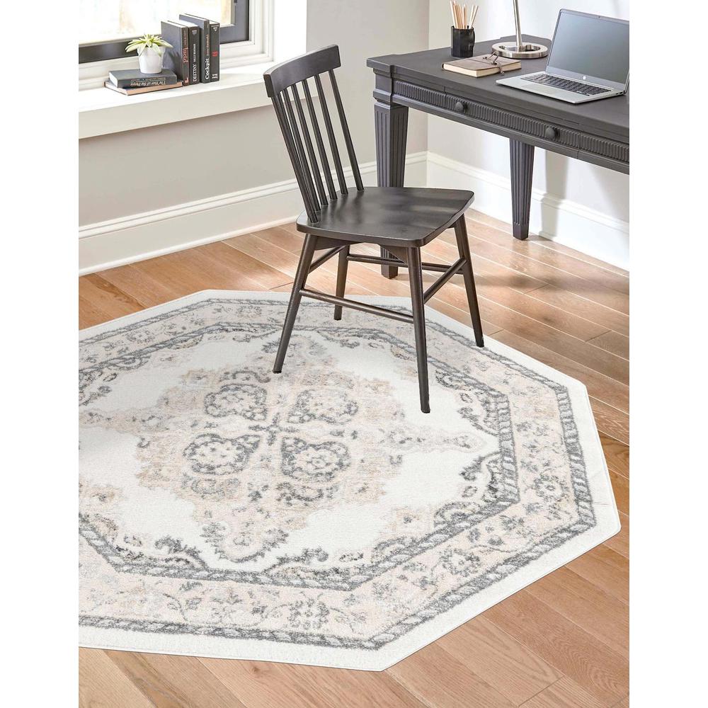 Unique Loom 8 Ft Octagon Rug in Ivory (3158881). Picture 1