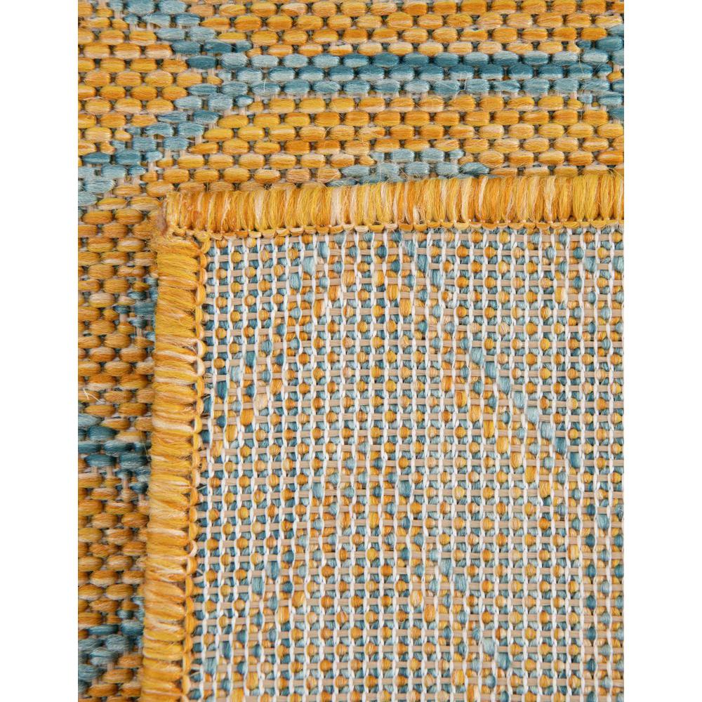 Jill Zarin Outdoor Turks and Caicos Area Rug 2' 0" x 8' 0", Runner Yellow and Aqua. Picture 7