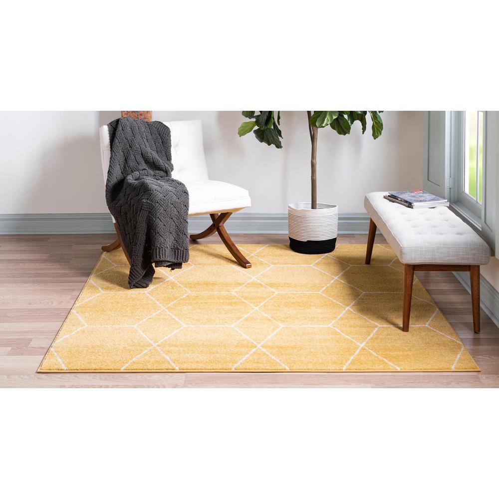 Unique Loom 3 Ft Square Rug in Yellow (3151627). Picture 4