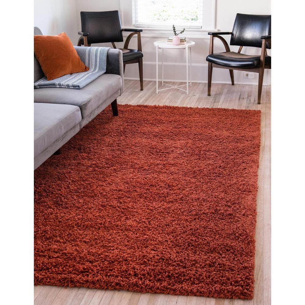 Solid Shag Rug, Terracotta (8' 0 x 10' 0). Picture 2