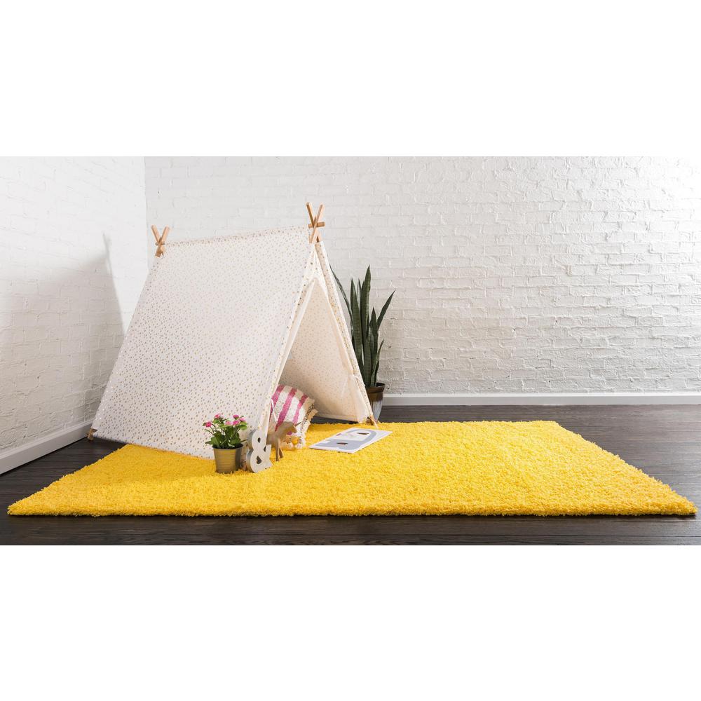 Solid Shag Rug, Tuscan Sun Yellow (8' 0 x 10' 0). Picture 4