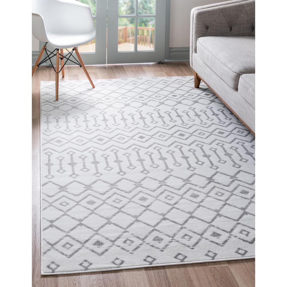 Moroccan Trellis Rug, Ivory/Gray (9' 10 x 13' 0). Picture 2