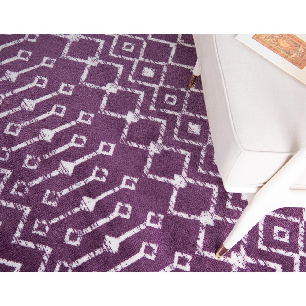 Moroccan Trellis Rug, Violet/Ivory (10' 8 x 16' 5). Picture 5