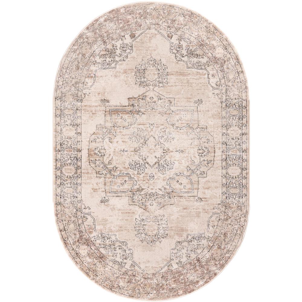 Portland Canby Area Rug 5' 3" x 8' 0", Oval Ivory. Picture 1