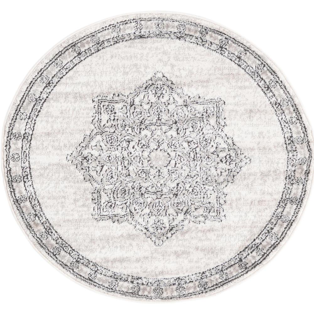 Nyla Collection, Area Rug, Ivory, 3' 3" x 3' 3", Round. Picture 1