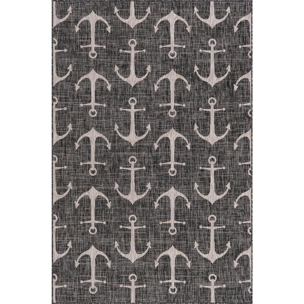 Unique Loom Rectangular 5x8 Rug in Charcoal (3162724). Picture 1