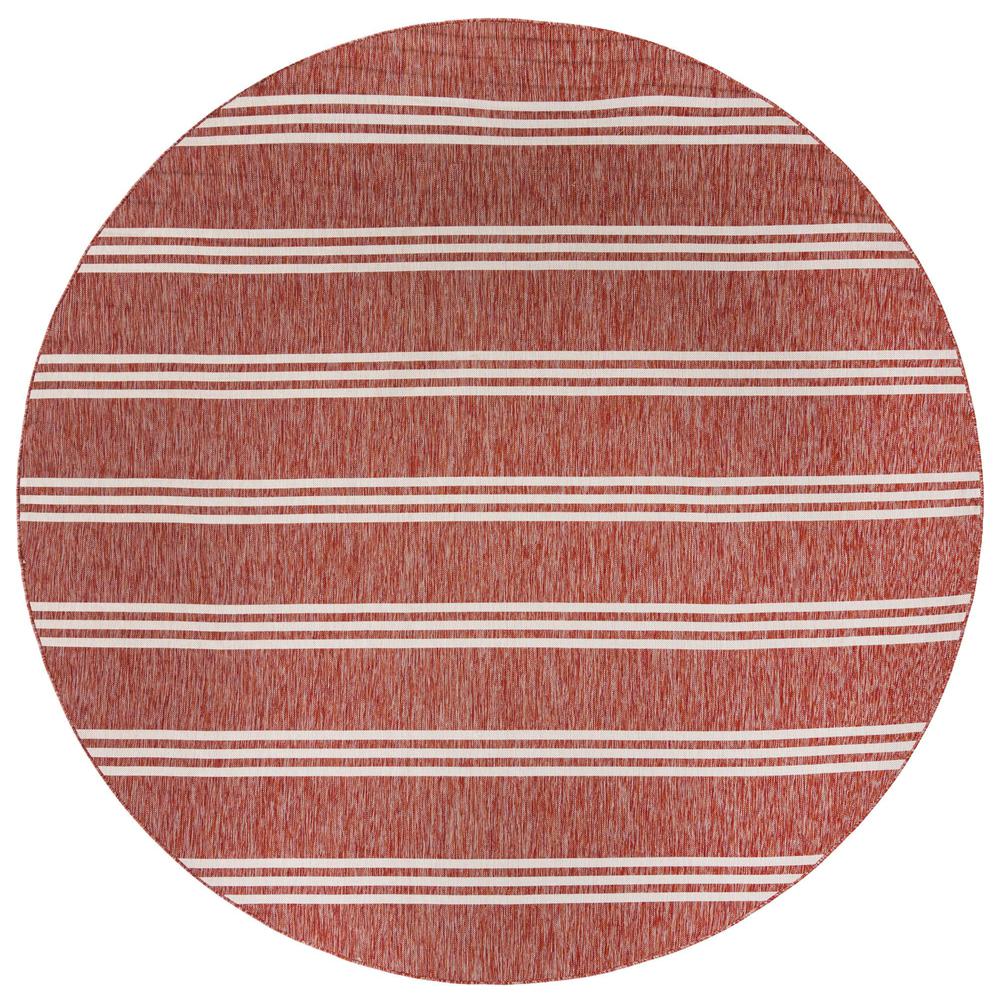 Jill Zarin Outdoor Anguilla Area Rug 10' 8" x 10' 8", Round Rust Red. Picture 1