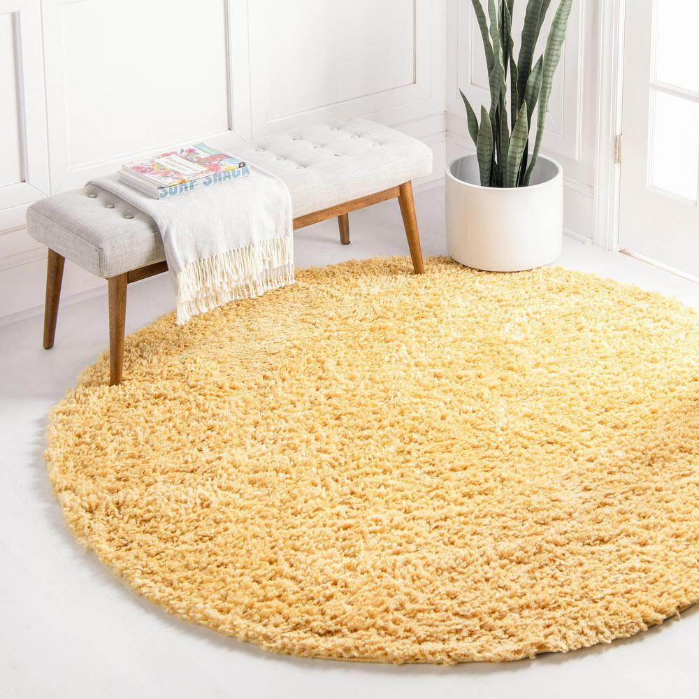 Unique Loom 2 Ft Round Rug in Sunglow (3153425). Picture 2