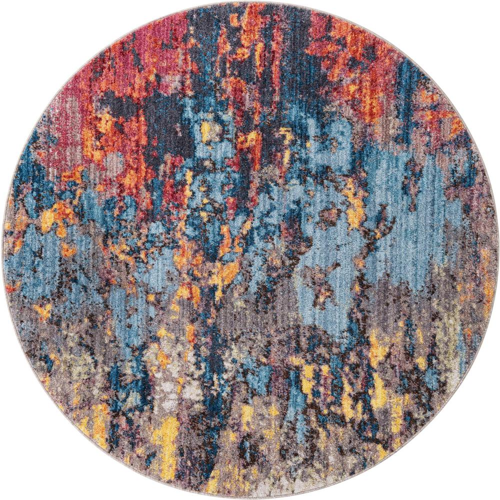 Downtown Chelsea Area Rug 5' 3" x 5' 3", Round Multi. Picture 1