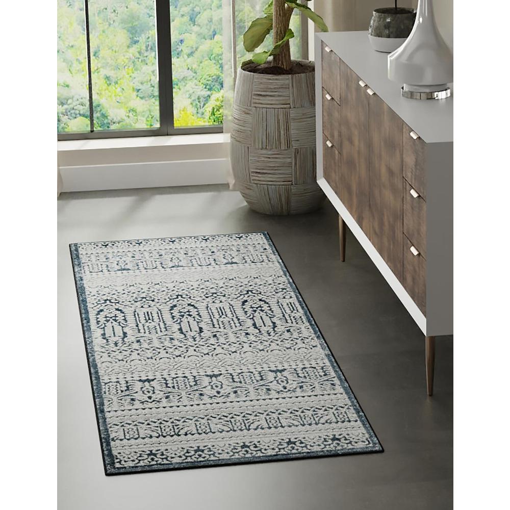Uptown Area Rug 2' 2" x 6' 1", Runner Blue. Picture 2