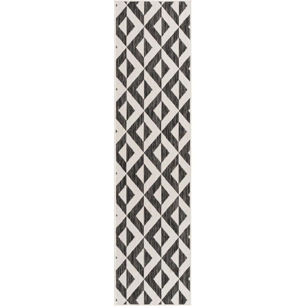 Jill Zarin Outdoor Napa Area Rug 2' 0" x 8' 0", Runner Charcoal Gray. Picture 1