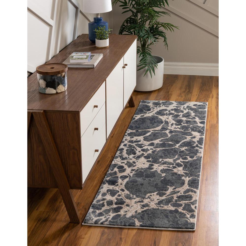 Unique Loom 6 Ft Runner in Gray (3154321). Picture 2