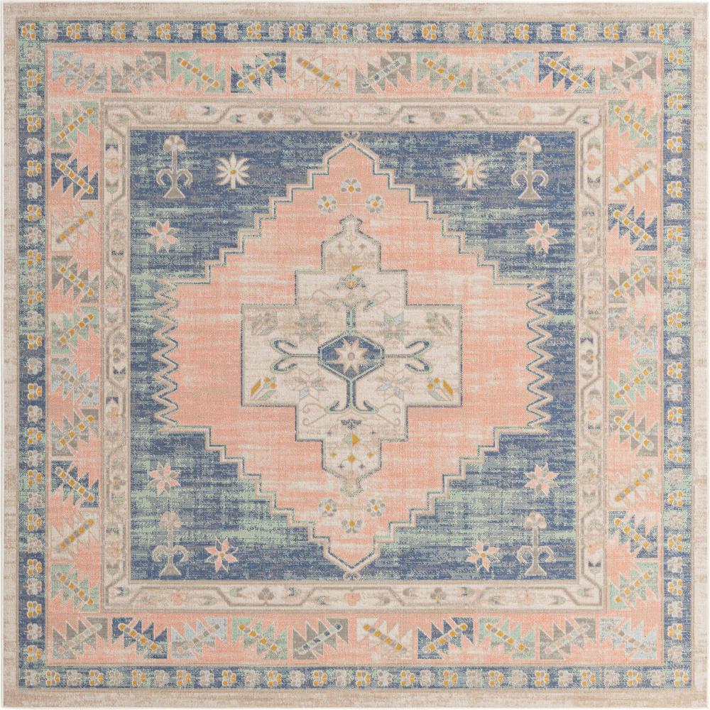 Unique Loom 8 Ft Square Rug in French Blue (3154921). Picture 1