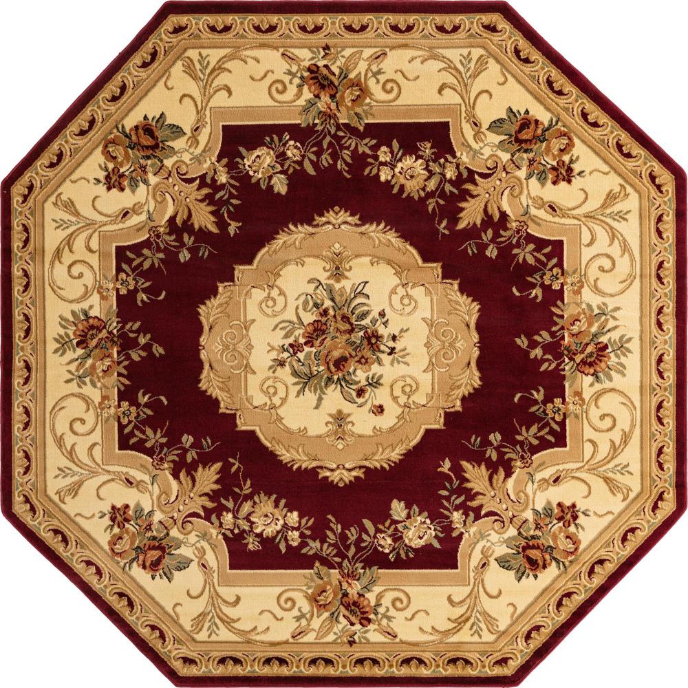Unique Loom 8 Ft Octagon Rug in Burgundy (3153875). Picture 1