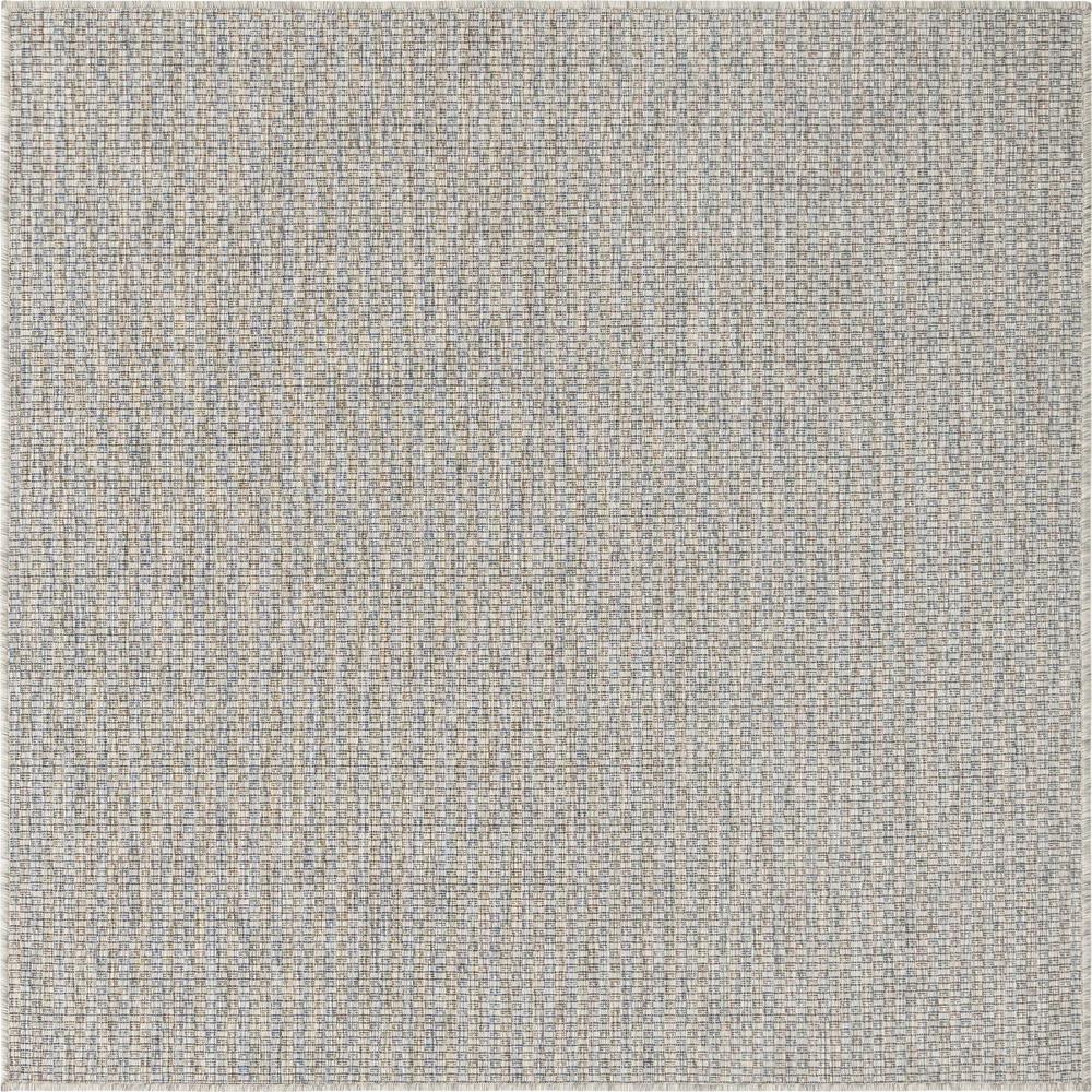 Unique Loom 5 Ft Square Rug in Light Gray (3152108). Picture 1