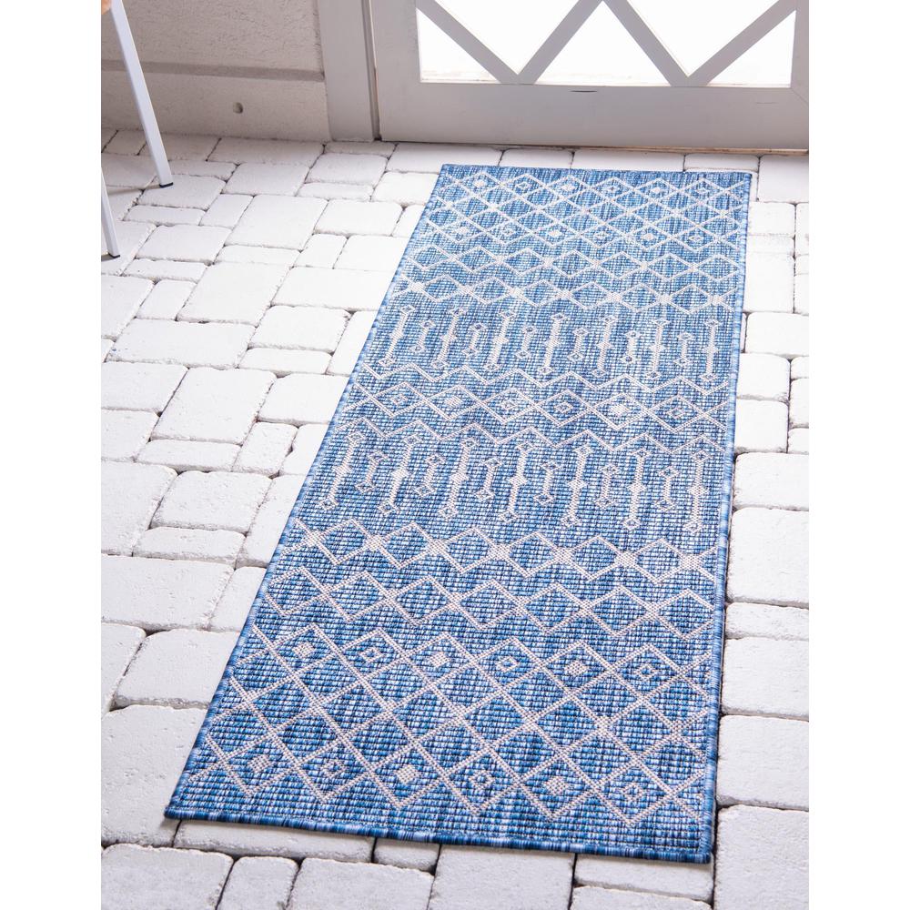Unique Loom 10 Ft Runner in Blue (3164288). Picture 2