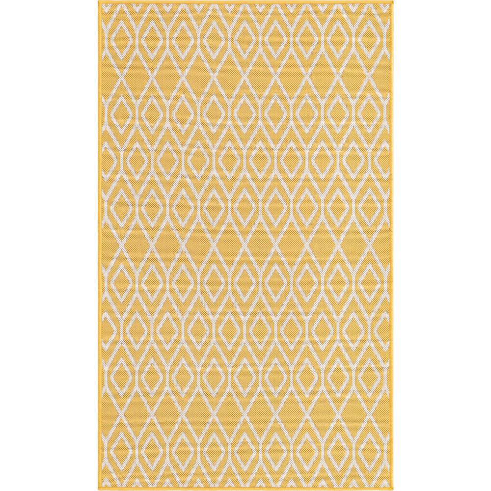 Jill Zarin Outdoor Turks and Caicos Area Rug 3' 3" x 5' 3", Rectangular Yellow Ivory. Picture 1