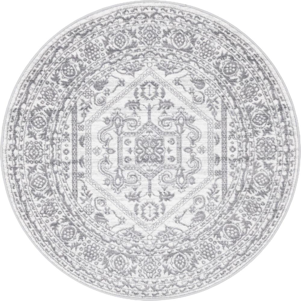 Unique Loom 5 Ft Round Rug in Ivory (3150669). Picture 1